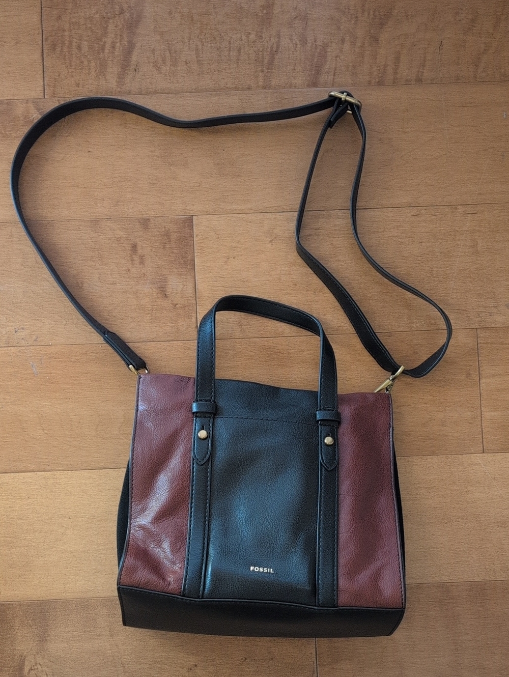 Black And Brown Leather/ Suede Purse